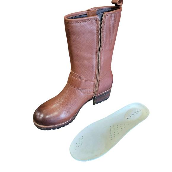 NEW SALVIA women's camilla boots in cuoio pebble nappa - Picture 3 of 3
